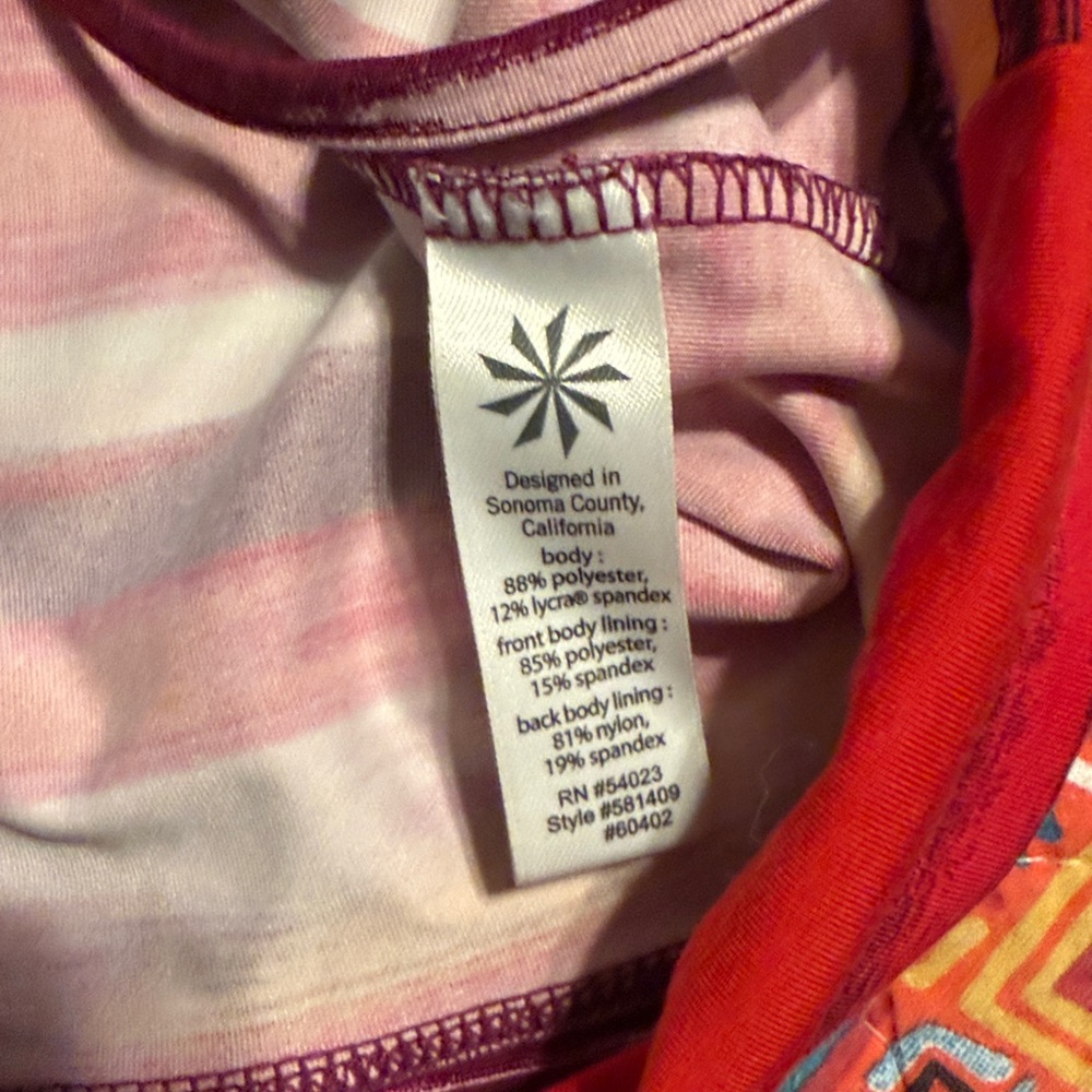 Athleta Striped Racerback Tank Top, Size L - Picture 2 of 4